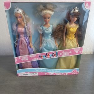 Funderful Fairytale Princesses 3 Doll Set New